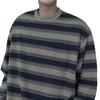 Spring and Autumn New Men's Temperament Casual Round Neck Long-sleeved T-shirt Striped Loose Long-sleeved Sweatshirt Niche Striped Color Matching