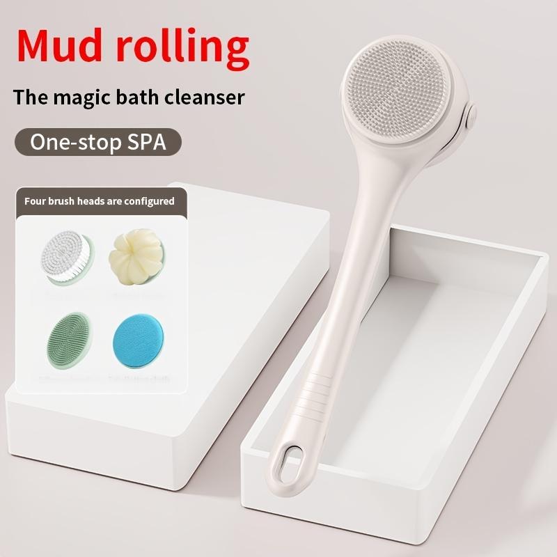 

Four in One Electric Silicone Double Handle Bath Brush, with Long Handle Electric Back To Back Shower Brush, Body Dual Handle Washer хаки