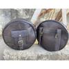Leather Motorcycle Combo Bag Black Saddle Pouch Bags Panniers Tool Side Luggage