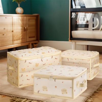 Large Capacity Clothes Storage Box Foldable Stackable Cosmetics Toys Storage Box Waterproof with Zipper Closet Storage Organizer