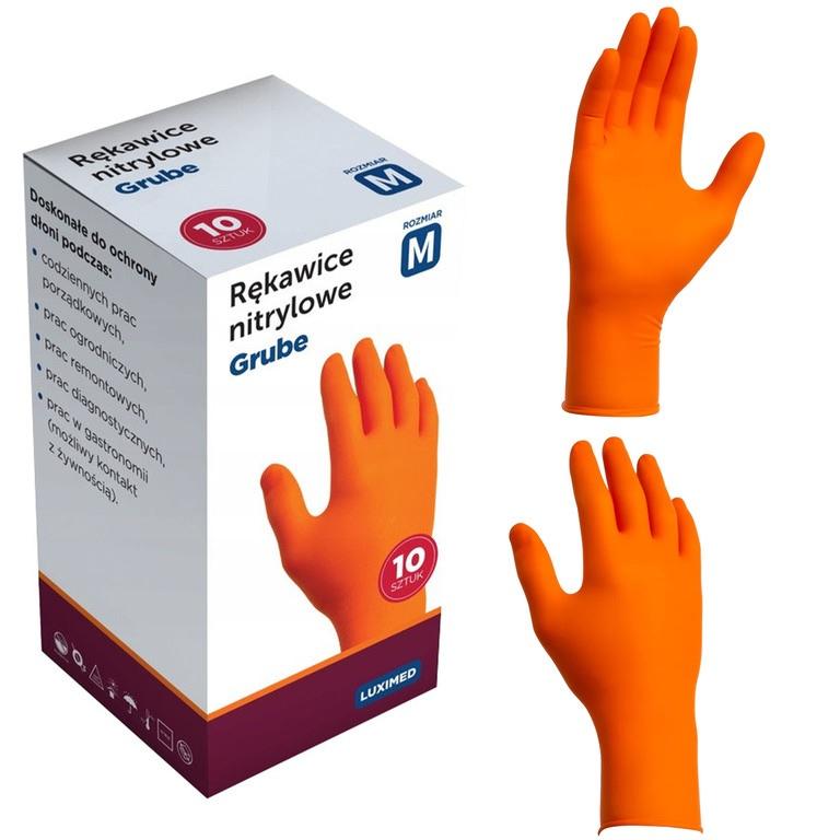 Orange LUXIMED Nitrile Gloves 10 Pcs - Size S