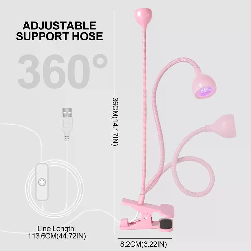 Nail LED UV Lamp For Drying Gel Nails Polish Clip-On Flexible Desk Mini Portable USB Nail Lamp UV Light Dryer For Manicure Salon