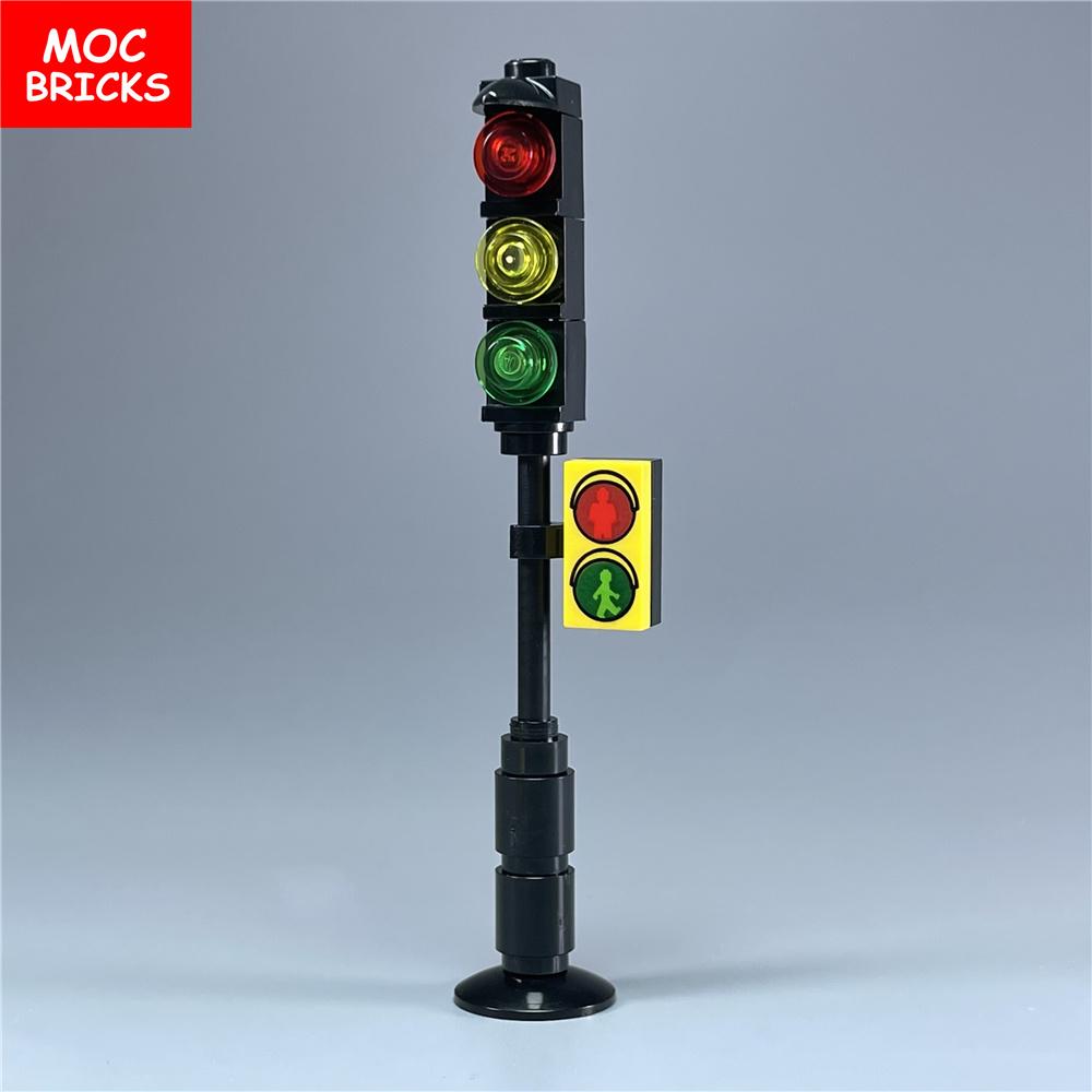 5 sad/šarže MOC Kostky Semafory Pro Město Ulice Silnice Akční Figurka Model Vzdělávací Stavebnice Hračky Panenky Dětský Dárek