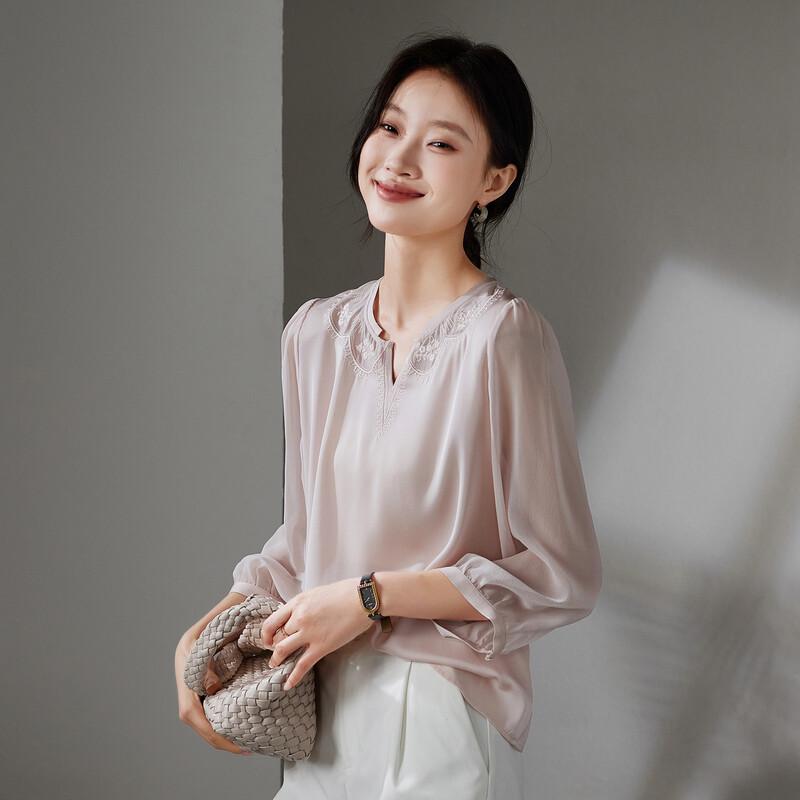 SOFSIL Women's Embroidered Silk Blend Blouse