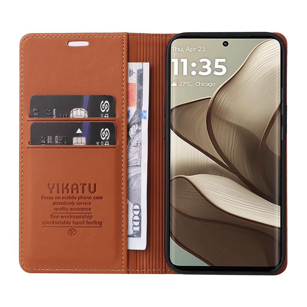 YIKATU YK-001 For Motorola Edge 50 5G Case Stand Leather Phone Cover Strong Magnetic Closure