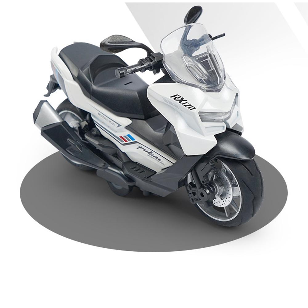 

1/12 BMW RX120, игрушечная модель мотоцикла, игрушка-мотоцикл с музыкальной подсветкой, украшение для офисного стола, игрушки для мотоцикла, реплика, подарок для детей 1/12-Size:14*10*7cm белый