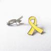 Set of 10 Awareness Pin Yellow Ribbon Shaped Brooches Colorful Lapel Pin Jewelry Stylish Enamel Breastpins for Women
