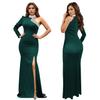 C7268 Women's Off-the-Shoulder Rhinestone Split-Front Dress - New Fashion Europe America