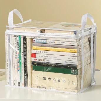 2 Pcs Foldable Student Dormitory Classroom Book Transparent Waterproof Household Book Organization and Storage Box