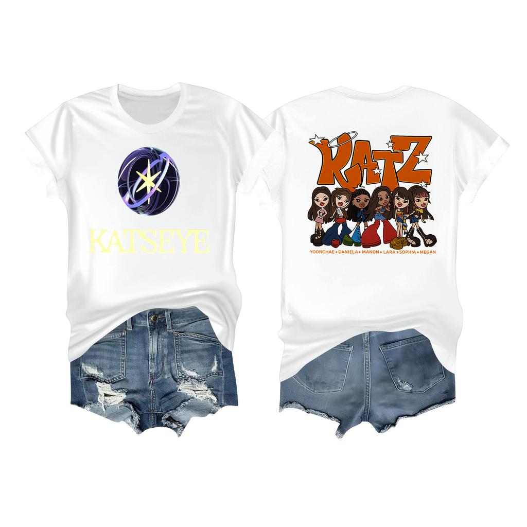 Women's Casual Printed T-shirt Round Neck Pullover Short Sleeve Top