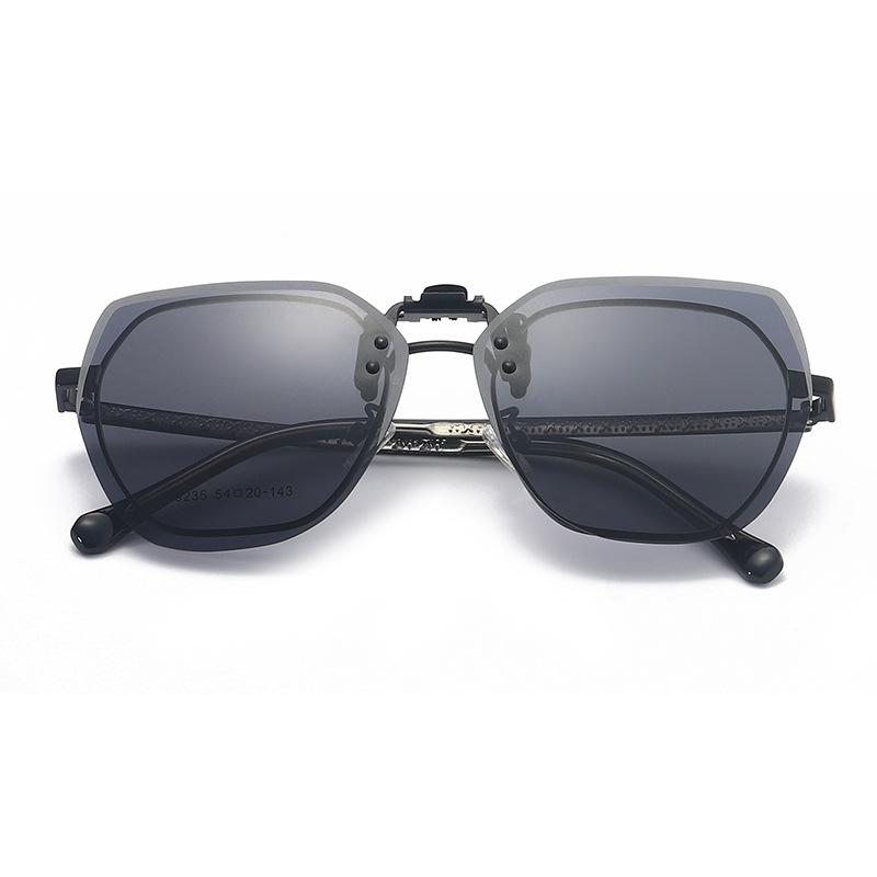 Nicht polarisierte Herren Übergroße Fahr-Clip-on-Sonnenbrille Damen Quadratische Nachtsicht-Brille