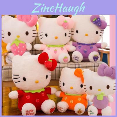 Adorável Pelúcia Gato Morango Hello Kitty Para Crianças e Adultos