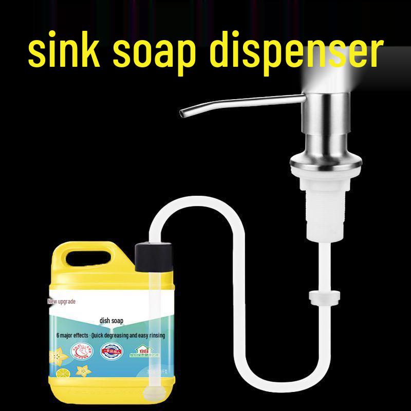Extended Kitchen Soap & Sanitizer Dispenser with Detergent Pump