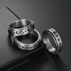 Trendy Punk Anxiety Ring for Women And Men with Moon Design Stainless Steel Anti-Stress Fidget Ring Fashionable Rotating
