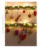 Luminous Christmas Tree Wall Decorations with Ornaments, Pine Cones, and Vines