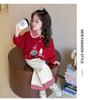 Girls' Cartoon Two-Piece Sweatshirt Set - 2025 Spring/Autumn Fashion, Fake Layered Style Casual Outfit