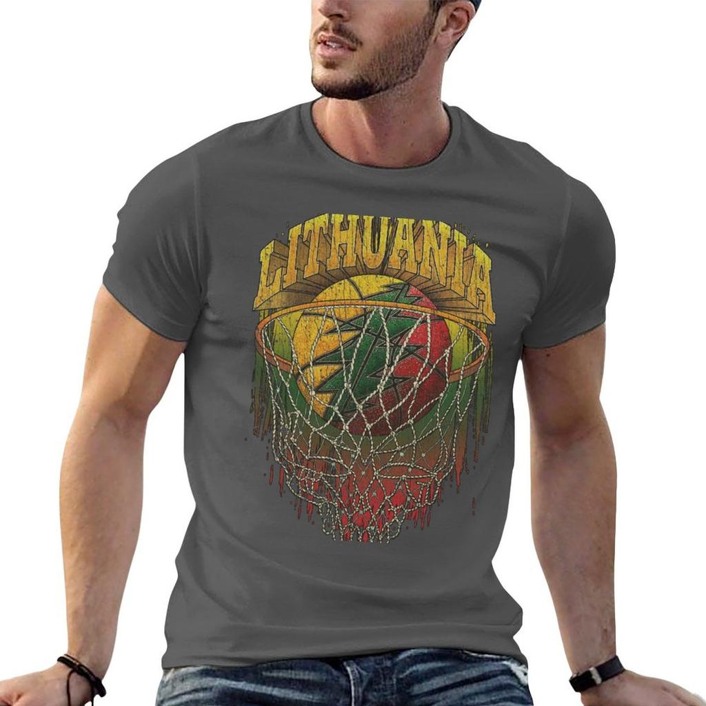 Lithuania Basketball TShirt NonShrink Basic Cotton TShirt