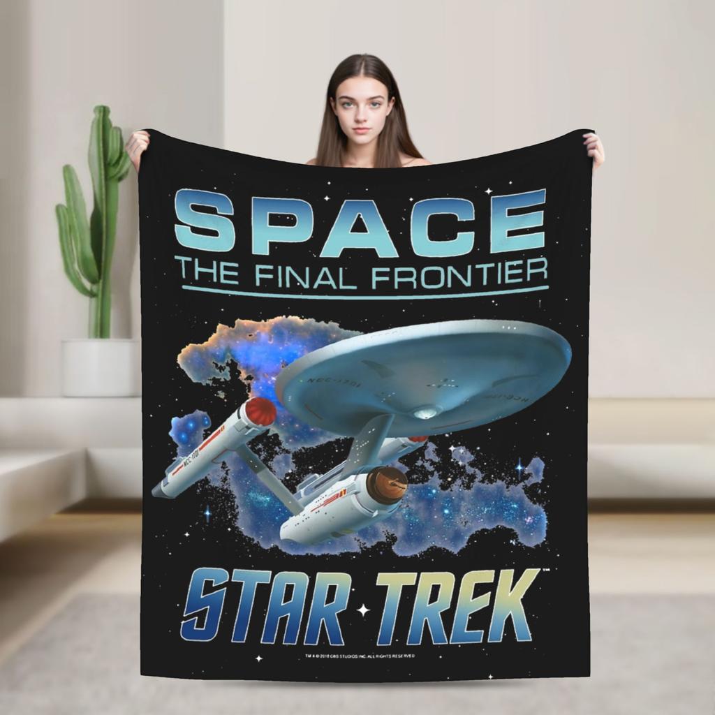 Stars Treks The Final Frontier Enterprise Blankets Flannel Awesome Warm Throw Blanket for Bedspread Autumn/Winter,