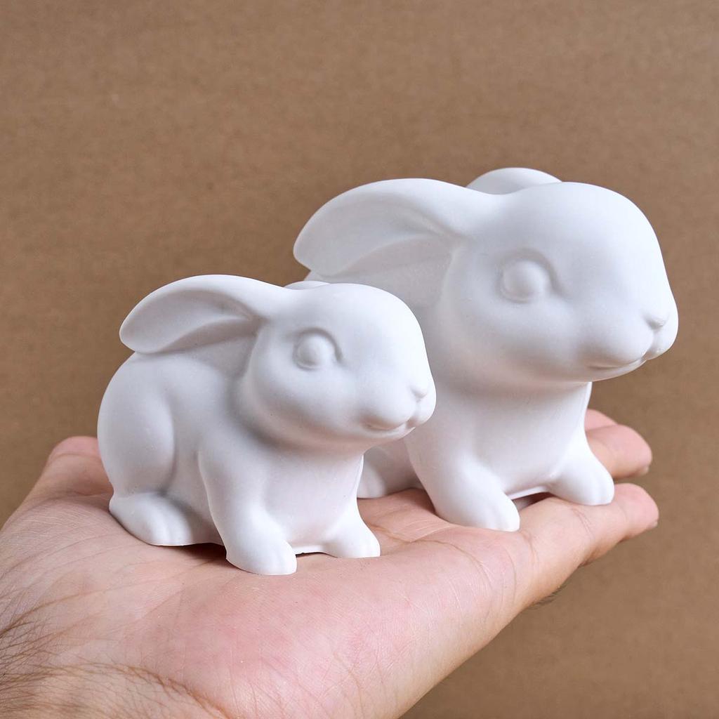 3D Cute Rabbit Silicone Candle Mold DIY Easter Bunny Ornament Gypsum Molds Soap Concrete Resin Crafts Making Home Decor Supplies
