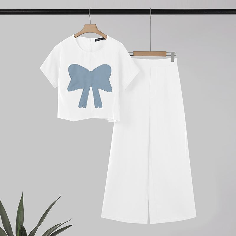 

ZANZEA Женский комплект из блузки с коротким рукавом и брюк с цветочным принтом, повседневный костюм-двойка 5XL белый