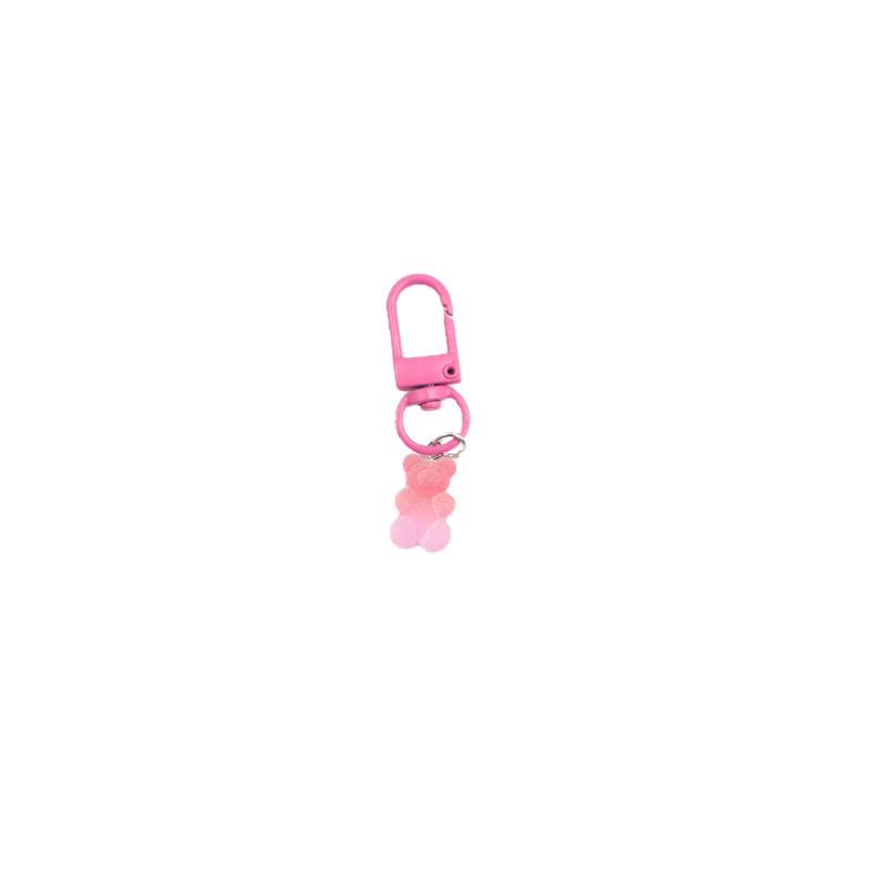 Gradient Color Resin Bear Keychain Pendant - Simple, Versatile, and Girly DIY Bag Ornament
