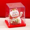 1Pcs Waving Wealth Good Fortune Awaits Solar-Powered Ornaments For Home And Office Lucky Beckoning Cat Solar Powered