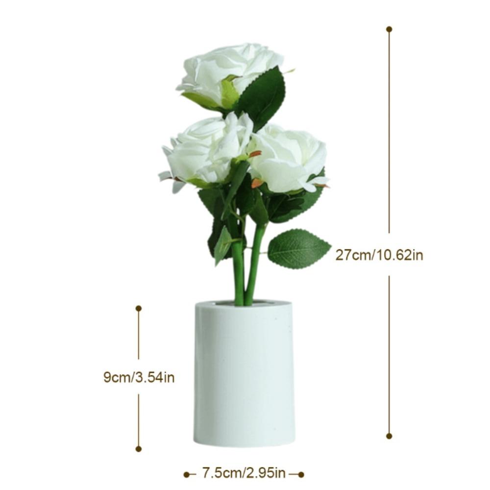 

Battery Operated LED Chinese Rose Table Lamp Simulation Flower Decorative Lamp Bedroom Lighting білий