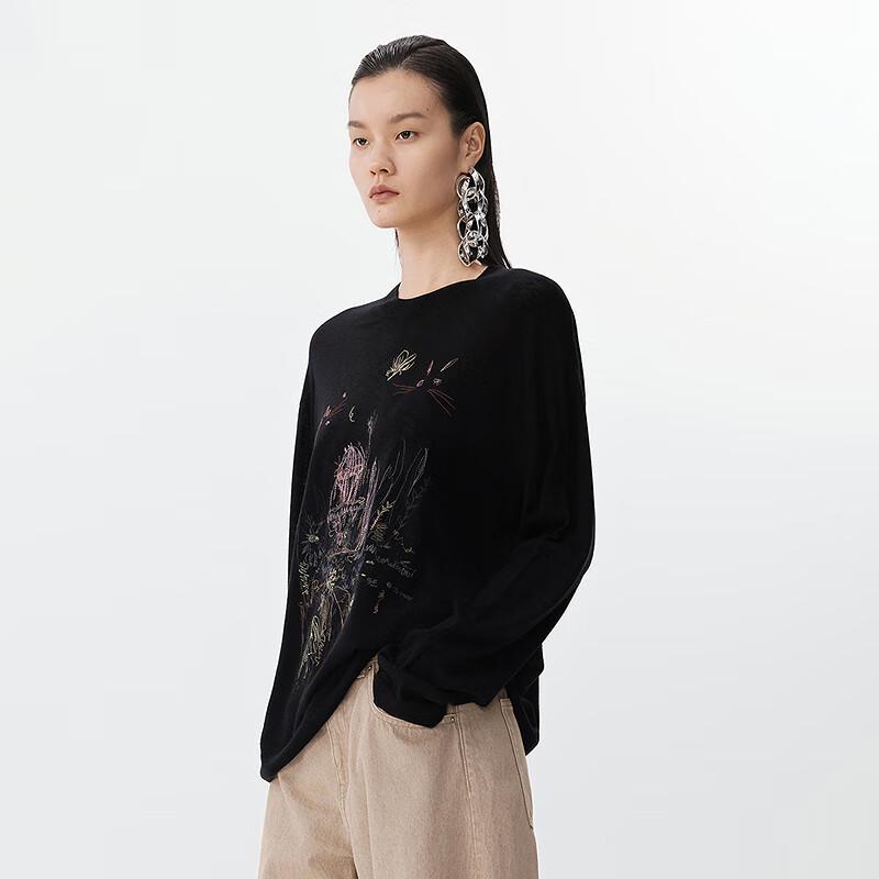 JNBY Women's 100% Wool Round Neck Pullover Sweater