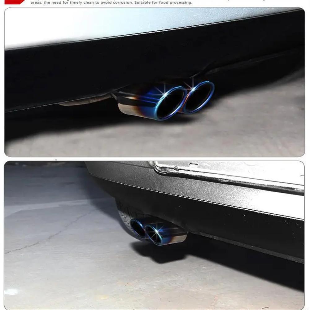 Auto Auspuffblende Edelstahl Doppelendrohre Kehlen Schalldämpfer Auspuffanlagen Blende Auto Modifikationszubehör