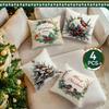 Christmas Birds Cushion Pillowcase Printed Polyester 45X45Cm Throw Pillowcover Decorative Sofa Cushion Pillowslip Home Decor
