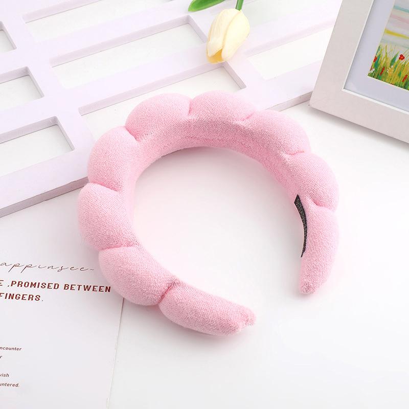 

Solid Color Cloud Sponge Headband Washing Scrunchies Puffy Headband Washing Face Makeup Shower Skincare Hair Band