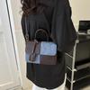 Women'S Commuter Tote Bag Pu Leather Fashion Plaid Patchwork Single-Shoulder Crossbody Bag