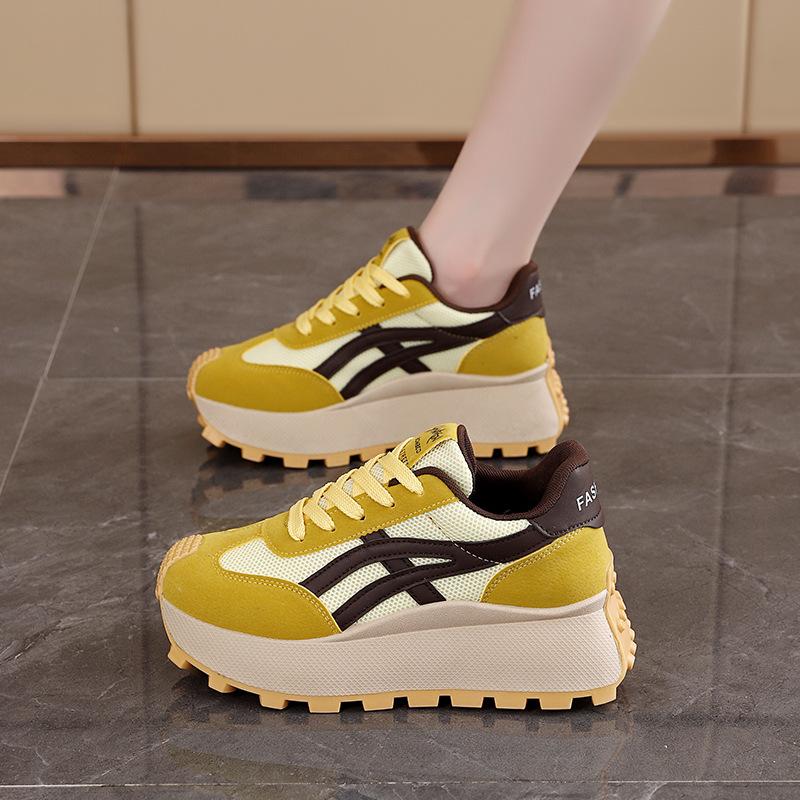 Spring versatile height-increasing dad shoes female niche students platform casual shoes mesh breathable fashion Forrest Gump shoes