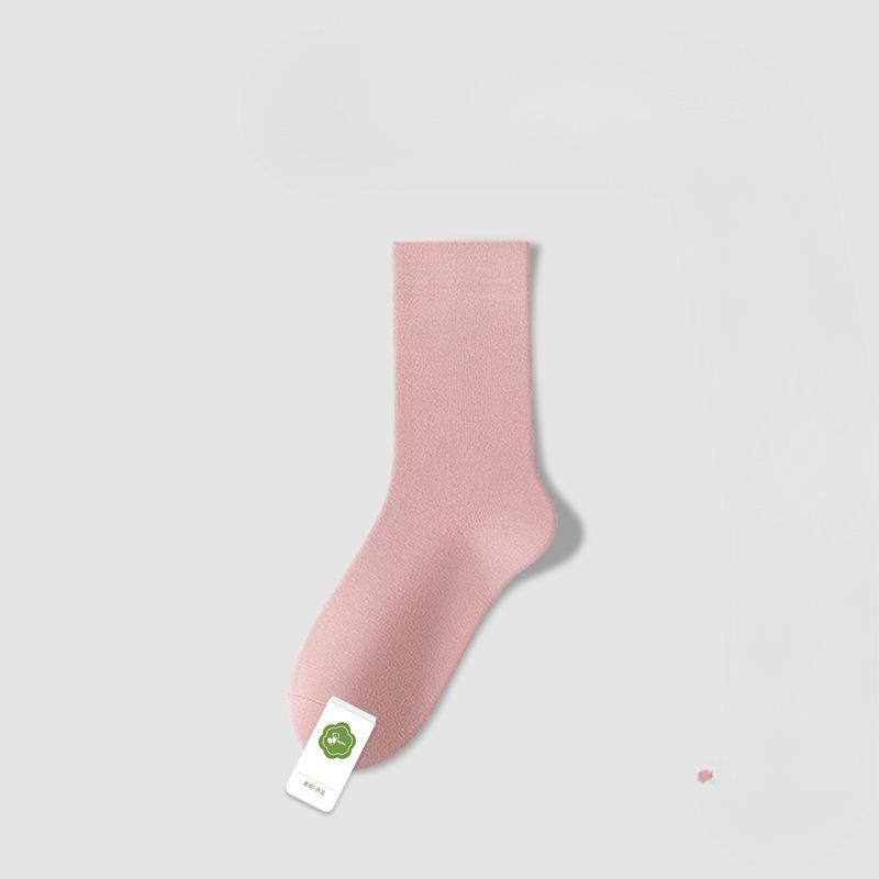 Female Spring and Autumn Pure Cotton Deodorant Boneless Moon Son Tube Stack Socks