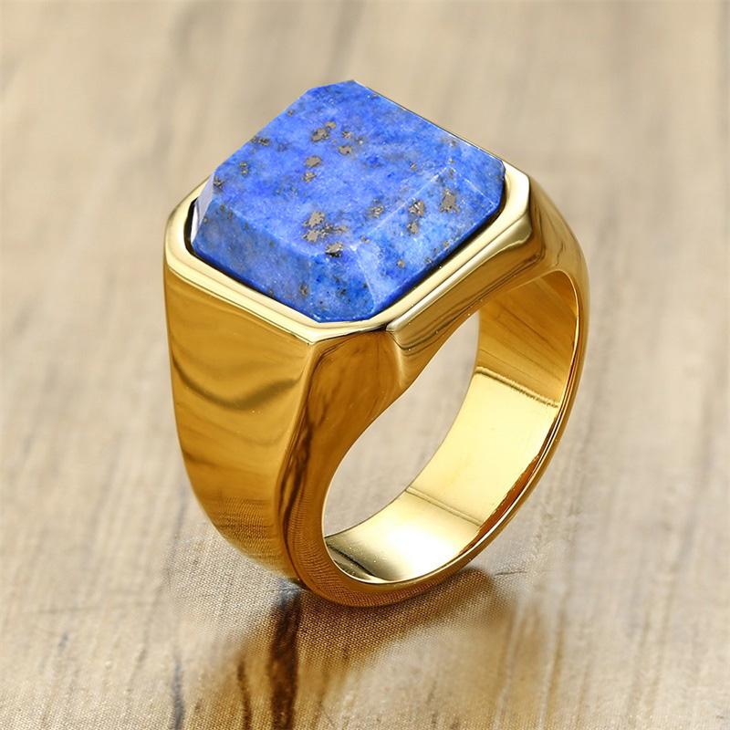 Stainless Steel Tiger Eye Stone Ring Male Accessory Factory Wholesale New Design Finger Rings for Men Fashion Wedding Jewelry