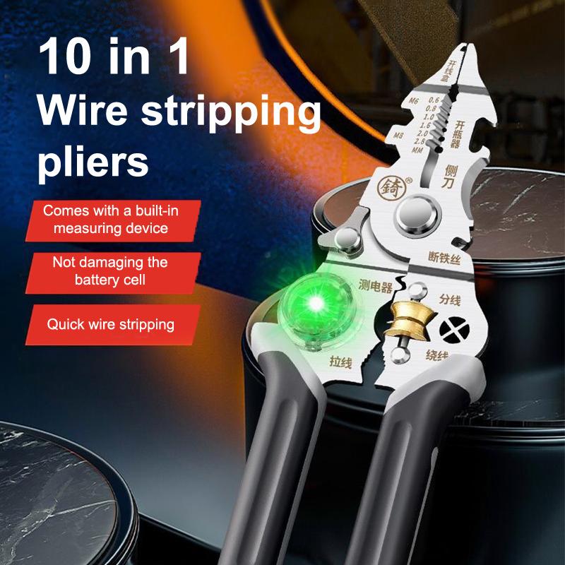 Foldable Wire Stripper With Electricity Measurement Plier For Cutting Pulling Wires Cable Electrician