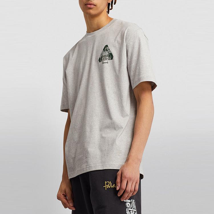 Palace X Harrods Co-Branded FW21 Logo Print Short Sleeve T-Shirt Men Tops Grey PAL-FW21-001