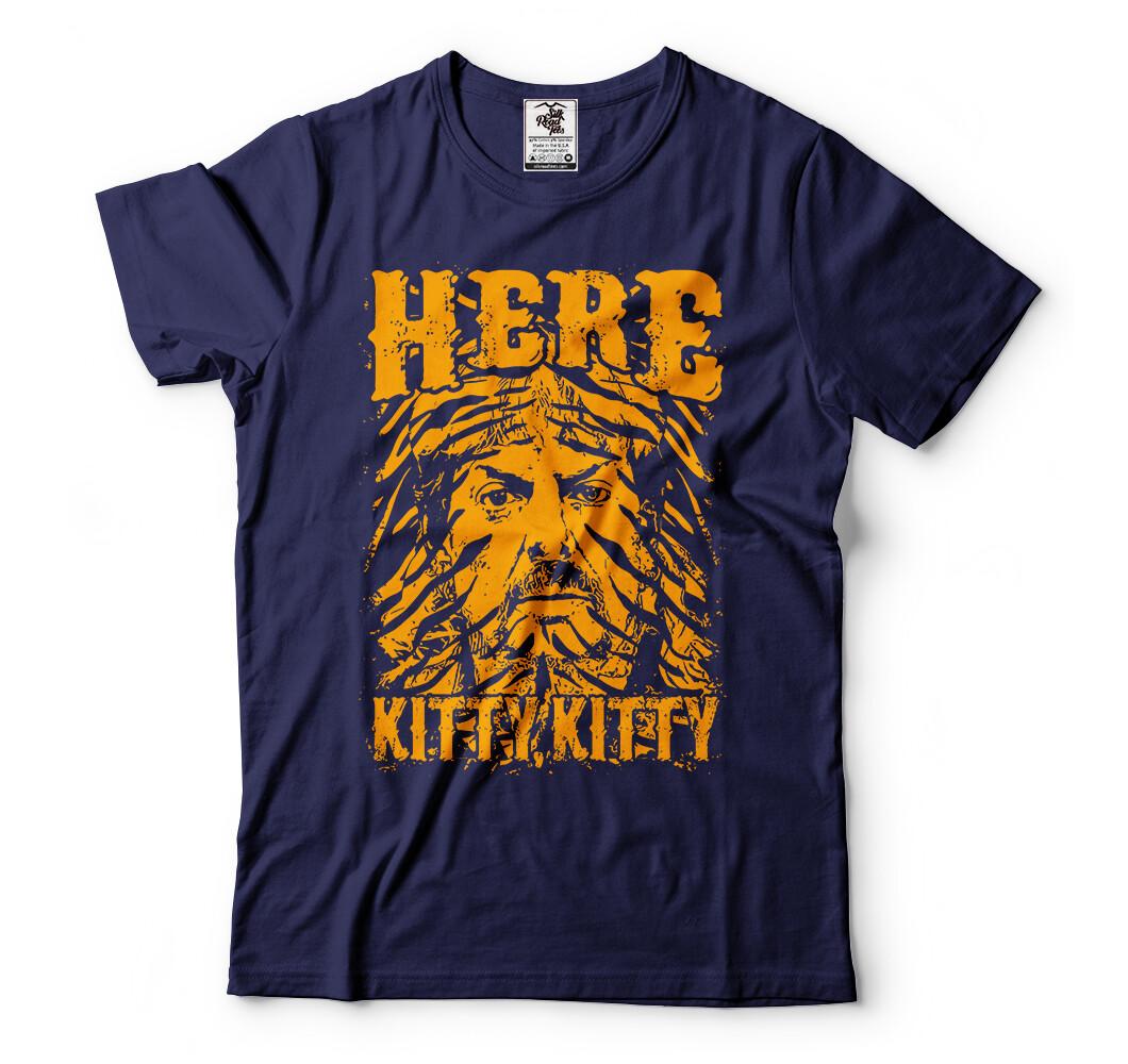 Joe Exotic Here Kitty Kitty Shirt Zoo Keeper Tiger King Mens shirt Popular Tee S