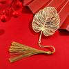 Sunflower Pattern Hollow Tassel Book Markers Leaf Chinese Style Bookmark  Book Marking
