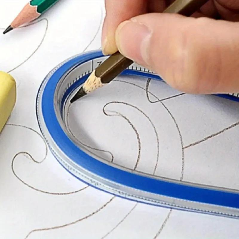 1PC Flexible Curve Ruler with Clear Scale - Soft, Durable Plastic for Sewing, Drafting & Design - Easy-To-Clean Edges