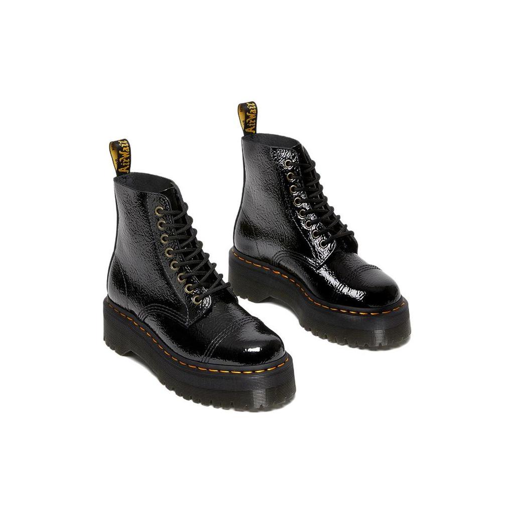 Dr. Martens Leather Thick Sole Comfortable Short Boots Women boots Black 27720001