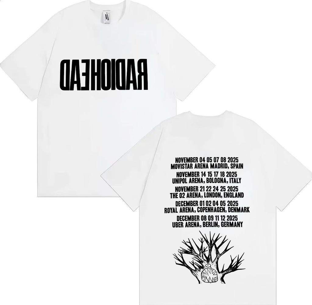 Radiohead Tour 2025 Merch Gothic T Shirt Mens Women Fashion High Quality Harajuku Summer Oversized Cotton Loose Tees Streetwear