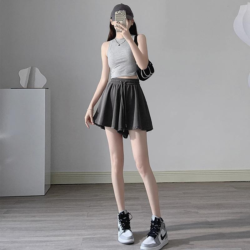 

Petite Women s High-Waisted A-Line Pleated Skirt Shorts, XS - Summer Slimming Ballet Style L (106-115 lbs)