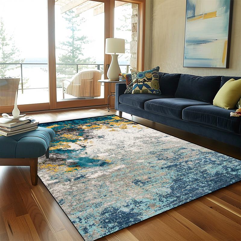 

Скандинавський Абстрактний Дизайн Килим для Вітальні Сучасний Декор Домашня Зона Дивана Нековзкі Килимки Лаунж Миючий Кавові Столики Підлоговий Килимок 60*90cm