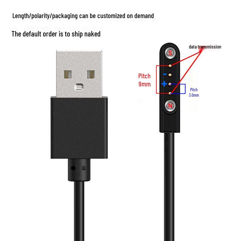 Smartwatch Charging Cable: 4P2P Pin, 2/4 Core, Magnetic Charger