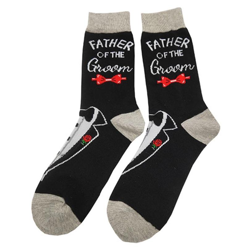 Father of the Bride and Grooms Socks Mens Funny Novelty Dress Socks Wedding Day Gift Cotton Crew Socks from Daughter Son