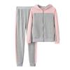 Women Solid Color Hooded Sweatshirt and Pant Tracksuit Sport Suit