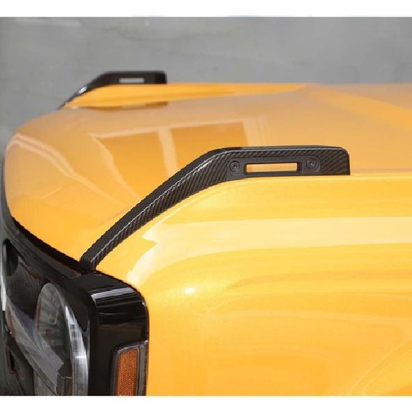 Front Hood Hinge Trim Cover Decor Carbon Fiber Exterior For + Ford Bronco