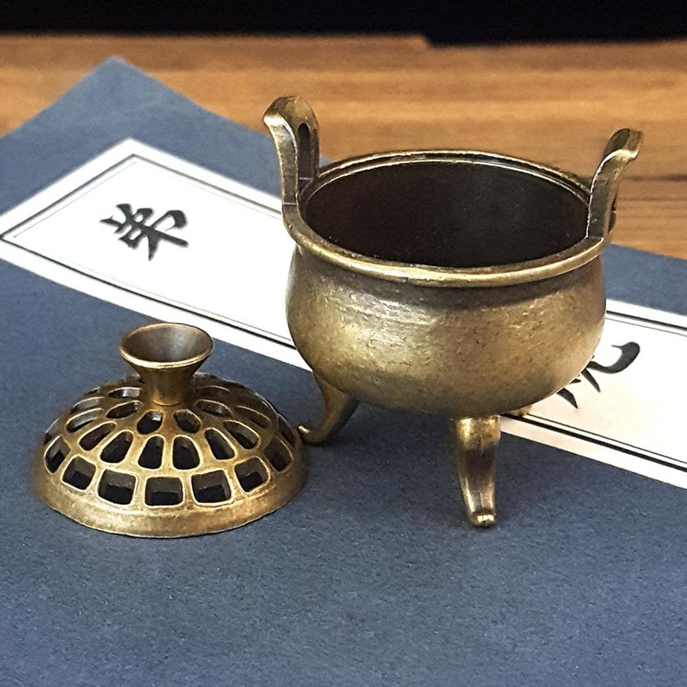 Wierookbranderhouder Wierookspiraalhouder Brander Met Deksel Metaal Antiek Bureauornament Voor Meditatie Yoga Spa Slaapkamer Thee