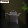 130ml Authentic Yixing Purple Clay Teapots Handmade Pot Raw Ore   Steel Grey Section Mud Kettle With Strainer Zisha Tea Set Gift